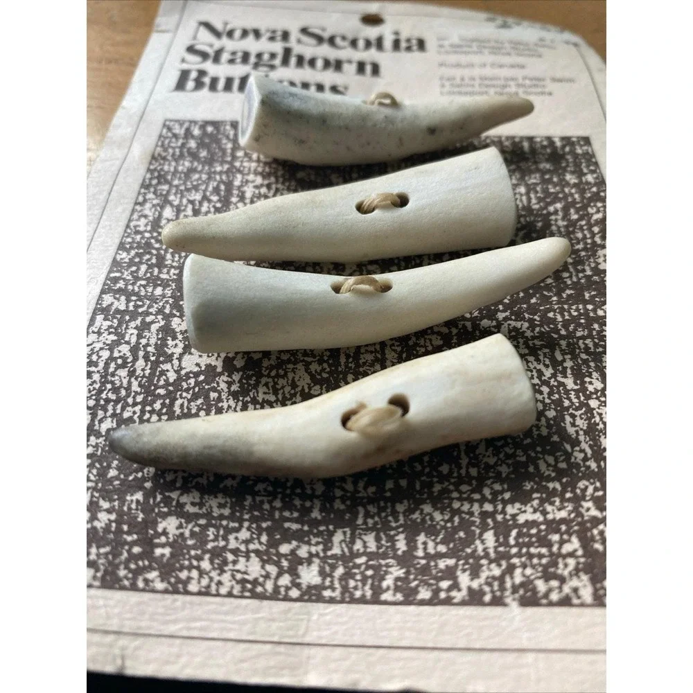 Vintage New Unique Nova Scotia Staghorn Buttons Handcrafted By Peter Swim Canada